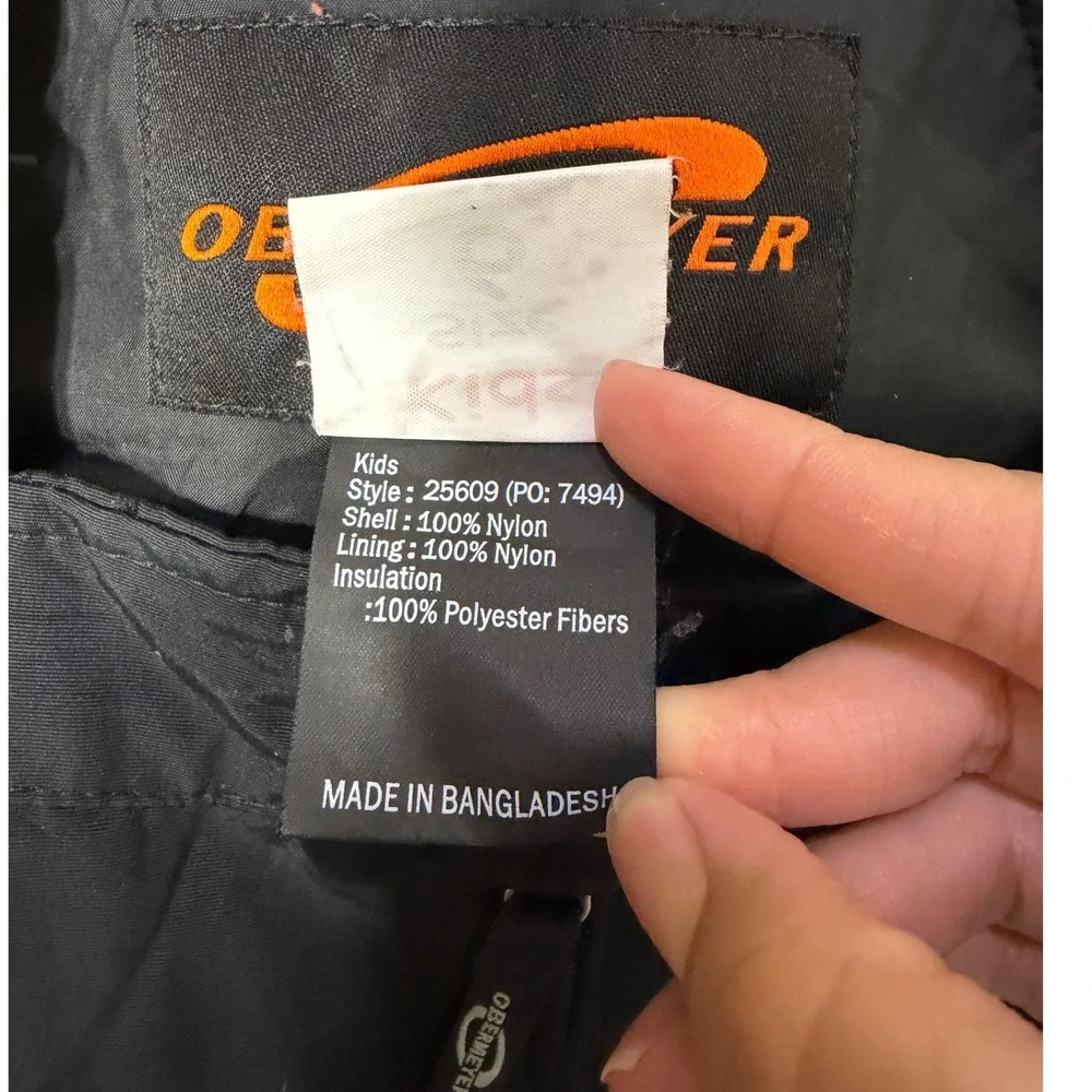 Obermeyer Kids Size 6 Black HydroBlock Snow Bibs I-Grow Ski Pants